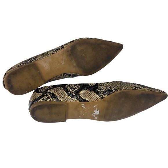 LUIZA BARCELOS Classic Python Embossed Pointed Toe Ballet Flats animal Print s 6 - Picture 13 of 13